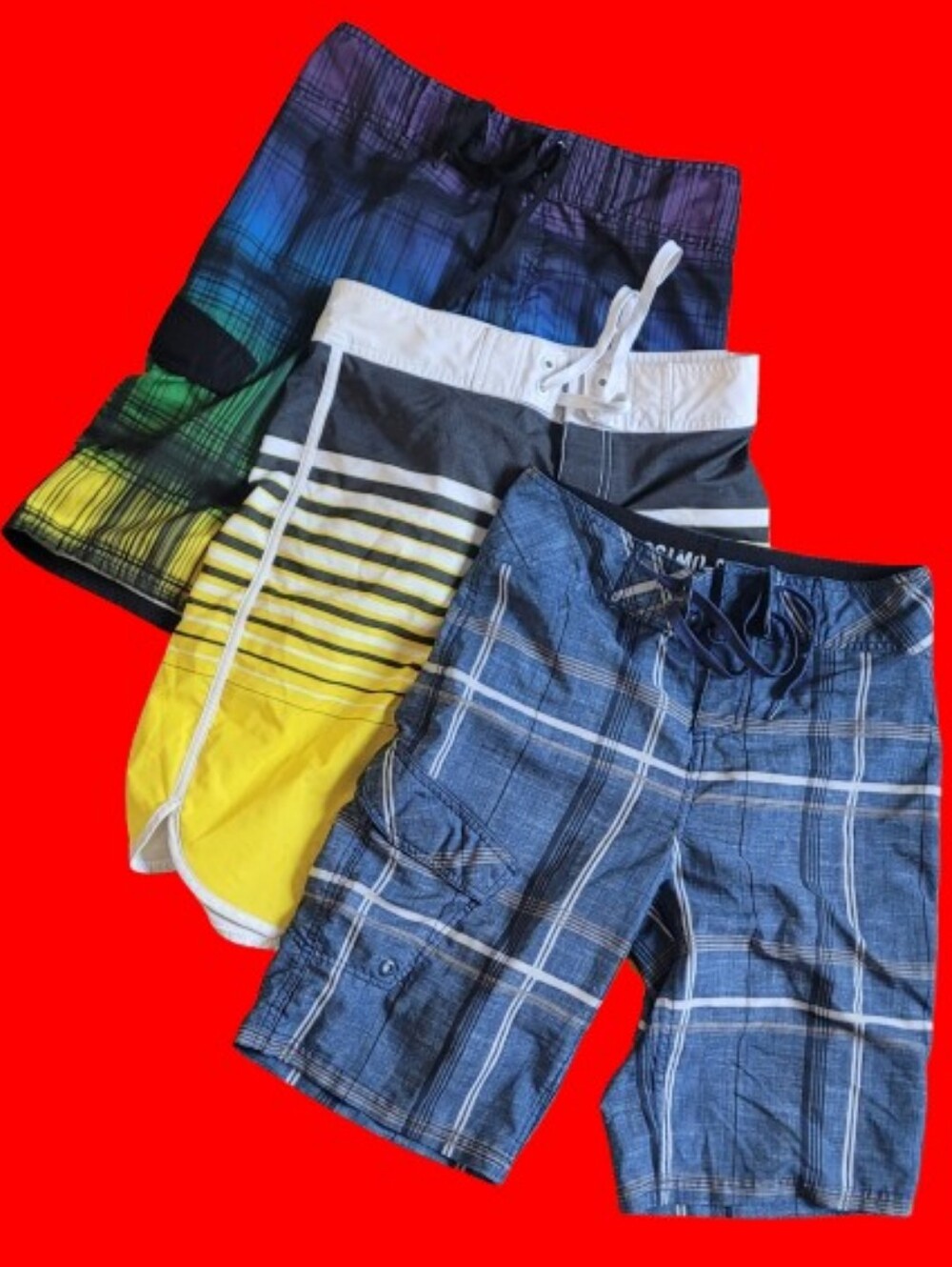 Mossimo Supply Board Shorts, Men's Size 28, Multicolor Swim Trunks Shorts, 3pr